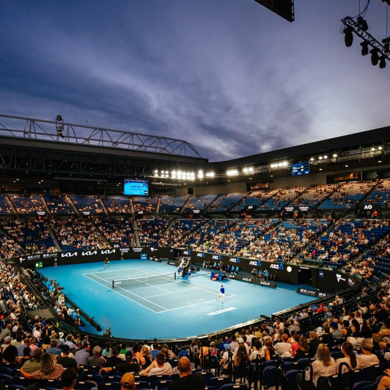 Australian Open Tennis Rod Laver Arena at night