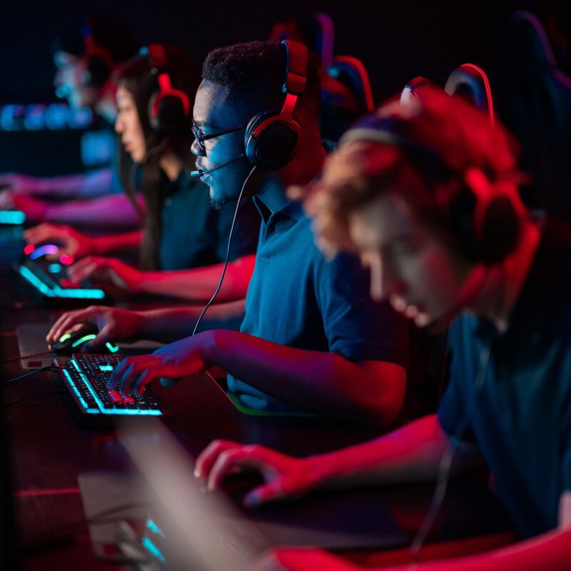 Esports athletes competing in a tournament